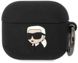 MH Protect Karl Lagerfeld 3D Logo NFT Karl Head Apple Airpods 3 szilikon tok fekete (KLA3RUNIKK)