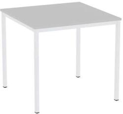  No brand Versys étkezőasztal, fehér RAL 9003 színű lábazattal, 80 x 80 x 74, 3 cm, világosszürke