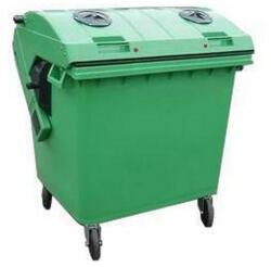 No brand Műanyag kültéri hulladékgyűjtő szelektív hulladékhoz, 1100 l térfogat, zöld