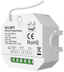 S-LIGHTLED SL-SK SS-L WT Tuya ON OFF kapcsoló RF 230V/15A (LEDVSK070)