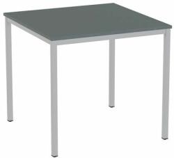  No brand Versys étkezőasztal, ezüst RAL 9006 színű lábazattal, 80 x 80 x 74, 3 cm, sötétszürke