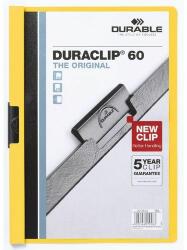  No brand DuraClip gyorsfűző lap, 20 db, kapacitás 60 lap, sárga