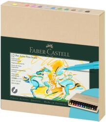 Faber-Castell Markere cu cerneala Faber-Castell Pitt artist pen 2024, 12 buc, Cutie studio (FC167190)