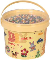 Hama Galeata cu 10000 margele de calcat Hama midi mix de 6 culori de baza (mix-66) (Ha180-66)