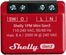 Shelly Plus 1PM Mini, kapcsolómodul, WiFi, Gen3 (SHELLY-PLUS-1PM-MINI-GEN3)
