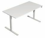 No brand Állítható magasságú irodai asztal TOP O fehér lábazattal, 160 x 80 x 70, 5 - 119, 5 cm, fehér mintázattal