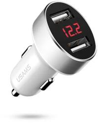 USAMS Зарядно 12V Usams C1 2.1A, Digital Display, бяло (CC45GC02)