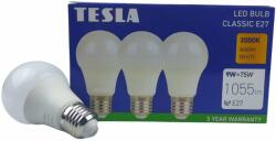 TESLA Tesla - LED izzó BULB E27, 9 W, 230 V, 1055 lm, 25000 h, 3000K meleg fehér, 220°, 3 db a csomagban (BL270930-3PACK)