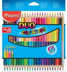 Maped Creioane colorate 24 Maped Color' Peps Duo/both-ended triunghiular 48culori Materiale de scris MAPED 829602 (829602FC)
