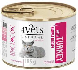 4Vets NATURAL 4Vets Cat Natural Simple Recipe with Turkey 185 g