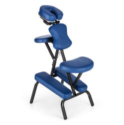 KLARFIT MS 300 scaun de masaj, scaun pentru tatuat, 120 kg, geantă de transport, culoare albastră (MSS-MS 300 Blue) (MSS-MS 300 Blue)