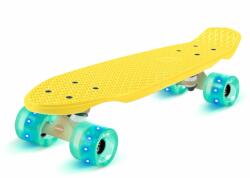 fun pro Mini Cruiser Skateboard Skateboard Trickboard PP Board 100kg LED Wheels PU Hardness: 88A (sk_mc_yllw_bl) (sk_mc_yllw_bl) Skateboard