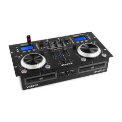 VONYX CDJ500, stație de lucru DJ, 200W, 2 CD-Player, BT, 2 x USB-Port, mixer cu 2 canale (Sky-172.810) (Sky-172.810)