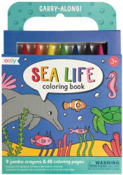 Ooly Set carte de colorat si creioane colorate - portabil, Sea Life (138-022) Carte de colorat