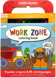 Ooly Set carte de colorat si creioane colorate - portabil, Constructii (138-027) Carte de colorat