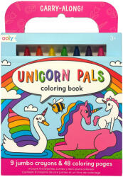 Ooly Set carte de colorat si creioane colorate - portabil, Unicorni (138-026)