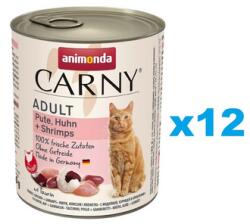 Animonda Carny Adult Turkey&Chicken&Shrimps Pulyka, csirke és garnélarák felnőtt macskáknak 12x800 g