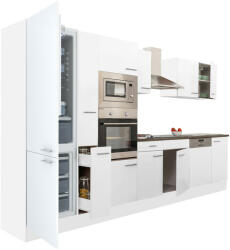Leziter Yorki 370 konyhabútor fehér korpusz, selyemfényű fehér fronttal alulfagyasztós hűtős szekrénnyel (L370FHFH-AF) - geminiduo