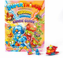 Magic Box Toys Set revista cu 3 figurine si 1 vehicul, SuperThings, Guardians of Kazoom, Comic Guide