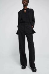 Medicine pantaloni femei, culoarea negru, lat, medium waist ZBYY-SPDA05_99X