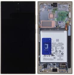 Samsung GH82-33398C Gyári Samsung Galaxy S24 Ultra Titán sárga színű OLED kijelző érintővel kerettel előlap akkumulátorral (Titanium yellow) (GH82-33398C)