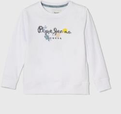 Pepe Jeans hanorac de bumbac pentru copii BIGE culoarea alb, cu imprimeu PPYH-BLB09U_00X