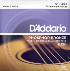 D'Addario EJ26 corzi de chitară acustică, bronz fosforos, 11-52 (EJ26)