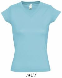 SOL'S Moon - női v-nyakú póló (atoll blue, 2XL) (so11388ab-2xl)