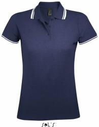 SOL'S Pasadena Women - galléros póló (french navy/white, M) (so00578fn/wh-m)