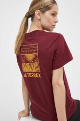 adidas TERREX t-shirt Graphic Altitude női, bordó - burgundia XS