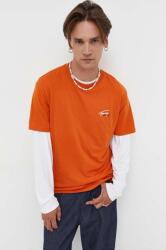 Tommy Jeans pamut póló narancssárga, nyomott mintás - narancssárga S