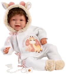 Llorens Llorens: Tala Sonrisas 44cm-es újszülött baba hanggal zsiráfos ruhában (84482) - jatekshop
