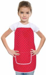  Gyermek kötény - 47 x 60 cm, 5 - 8 éves korig - Dot piros