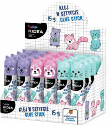 DERFORM Ragasztóstift, 15g, Kidea, állatos kupak, 3 féle minta (quokka, vörös panda, cica)