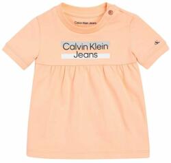 Calvin Klein Jeans gyerek ruha narancssárga, mini, harang alakú - narancssárga 74 - answear - 13 990 Ft