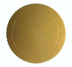 Arany színű, kör alakú fodros tortaalátét, tortakarton - 30 cm (T100004)