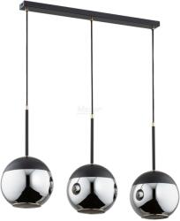 ORNO LARA 3P, függőlámpa, E27 max. 3x60W, fekete, füst üveg búrával (AD-LD-6217BE27S)