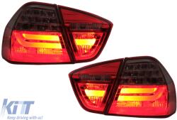 KITT Specials LED Hátsó lámpák BMW 3 Series E90 (2005-2008) LED Light Bar LCI Design Piros/sötétített (TLBME90)