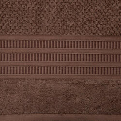  Rosita rizs szerkezetű pamut törölköző jacquard szegéllyel Barna 70x140 cm