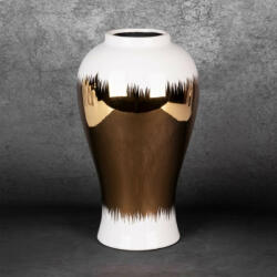 Tala 02 kerámia váza Fehér/arany 21x21x34 cm