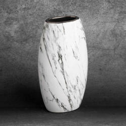  Sana kerámia váza márványos mintával Fehér 13x9x25 cm