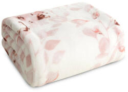  Powdery plüss takaró virágmintával Fehér/rózsaszín 150x200 cm