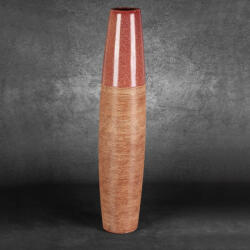  Elda kerámia magas váza Piros/világosbarna 17x17x80 cm