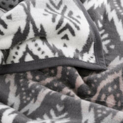  Puha pamut-akril takaró boho stílusú mintával Fehér/acélszürke 150x200 cm
