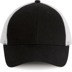 K-UP KP158 hálós baseball sapka hat paneles, poliészter K-UP, Black/White-U (kp158bl-wh-u)
