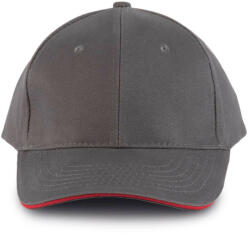 K-UP KP011 hat paneles Baseball sapka K-UP, Slate Grey/Red-U (kp011sl-re-u)