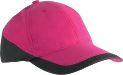 K-UP KP045 kétszínű baseball sapka, 6 paneles K-UP, Fuchsia/Dark Grey-U (kp045fu-dg-u)