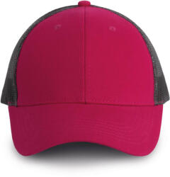 K-UP KP158 hálós baseball sapka hat paneles, poliészter K-UP, Fuchsia/Dark Grey-U (kp158fu-dg-u)