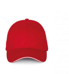 K-UP KP185 hat paneles baseball sapka szendvics ellenzővel K-UP, Red/White-U (kp185re-wh-u)