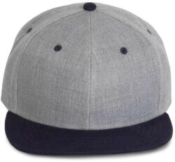 K-UP KP166 hip-hop stílusú snapback 6 paneles baseball sapka K-UP, Light Grey Heather/Navy-U (kp166lgrh-nv-u)